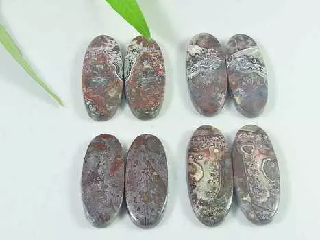 27-28MM натуральный агат Crazy кружевной овал пара драгоценных камней россыпью 4 пары лот RQ-2357