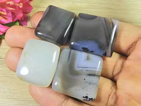 27-29MM AAA натуральный Ботсванский агат 4 шт восьмиугольный кабошон россыпью драгоценных камней лот RQ-2166