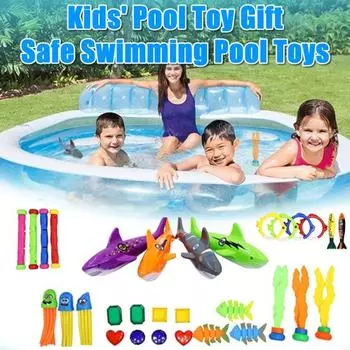 27/31 шт., детская игрушка для бассейна с рыбой, морским коньком, водорослями, акулой, дайвингом, летнее кольцо, сокровище, открытый пляж A