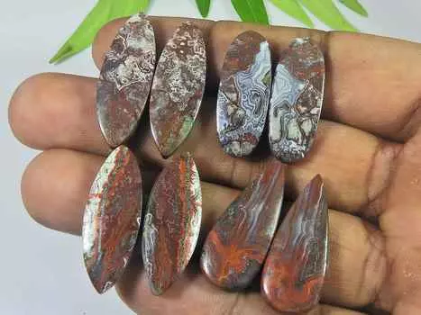 27-31MM натуральный сумасшедший кружевной агат микс подобранная пара россыпью драгоценных камней лот 4 пары RQ-2358