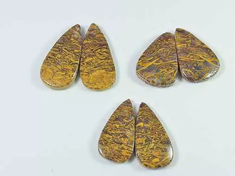 27-33 мм натуральный яшма Мариам пара из 3 шт. грушевидный кабошон драгоценный камень лот RQ-2390