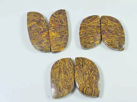 27-36 мм натуральный яшма Мариам, пара из 3 шт., фантазийные кабошоны, драгоценные камни, лот RQ-2387