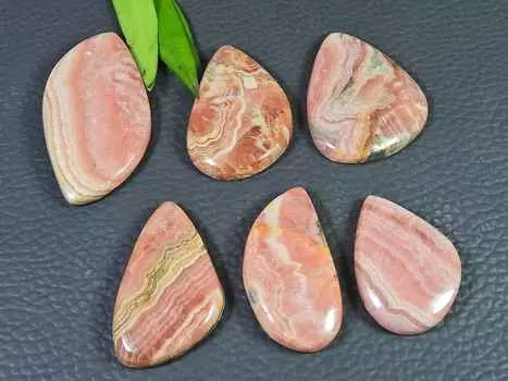 27-38MM Rhodochrosite Healing Fancy Cabochon Loose Natural Gemstone 6Pcs Lot RQ-2781