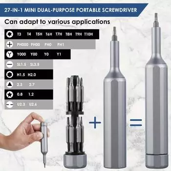 27/39 in 1 Precision Screwdriver Set Manual Pen Small Screwdriver with 38 Magnetic Torx Phillips Drill Bits Mini Repair Tool