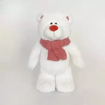 27/40 см Красный плюшевый мишка с шарфом Мягкие игрушки Медведь Плюшевый мишка Кукла Подарок на День святого Валентина День рождения 27cm белый