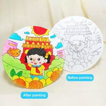 27/41 см бумажный зонтик для самостоятельной росписи вручную в китайском стиле, декоративный зонтик из масляной бумаги с деревянной ручкой, детские раскраски, восточные поделки из зонтика C