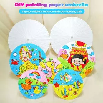 27/41 см зонтик из бумаги, расписанный вручную, в китайском стиле, декоративный зонтик из масляной бумаги с деревянными элементами A