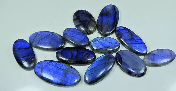 27-41MM натуральный голубой лабрадорит овальный кабошон россыпью драгоценный камень 12 шт. лот LL-909