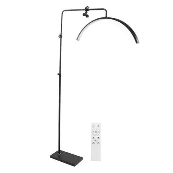 27-дюймовый полумесяц Beauty Light 50 Вт 2700K5600K U-образный светодиодный напольный светильник с зажимом для телефона UK Plug