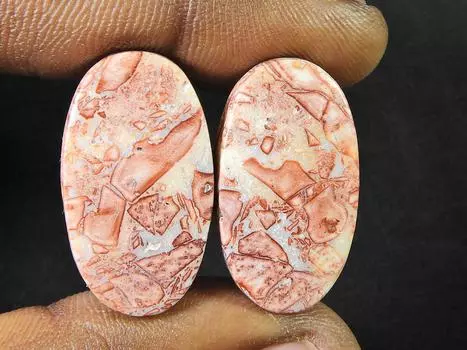 27 карат. Натуральная леопардовая яшма, парные драгоценные камни ручной работы 15X25X04 мм SK-816