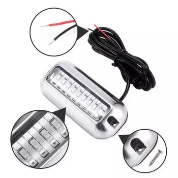 27 LED Underwater Boat Marine Transom Light 316 Stainless Steel Pontoon IP68 красный