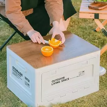 27-литровый контейнер для хранения для кемпинга, большая вместимость, складная конструкция, легкий доступ, легко чистить, многоцелевой контейнер для еды, уличная скамья белый