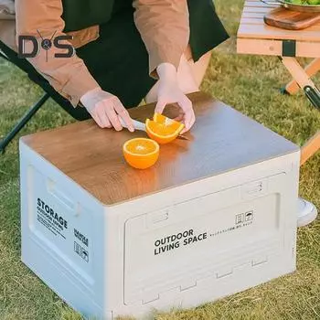 27-литровый контейнер для хранения для кемпинга, большая вместимость, складная конструкция, легкий доступ, легко чистить, многоцелевой контейнер для еды, уличная скамья белый