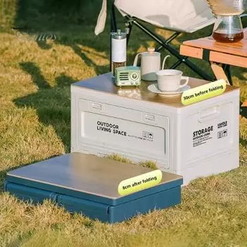 27-литровый контейнер для хранения для кемпинга, большая вместимость, складная конструкция, легкий доступ, легко чистить, многоцелевой контейнер для еды, уличная скамья синий