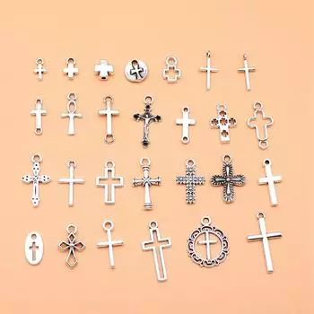 27 шт./компл. подвески в виде креста, принадлежности для изготовления ювелирных изделий, винтажные ремесла