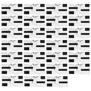 27 шт. кухонные обои плитка самоклеящаяся ПВХ износостойкая белая черная искусственный кирпич для дома