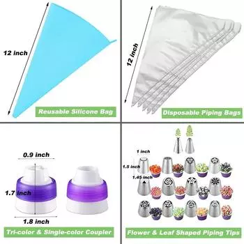 27 шт. насадок для глазури «Русский тюльпан», насадка для кондитерского крема, набор насадок из нержавеющей стали, принадлежности для украшения конфет, инструмент для выпечки тортов