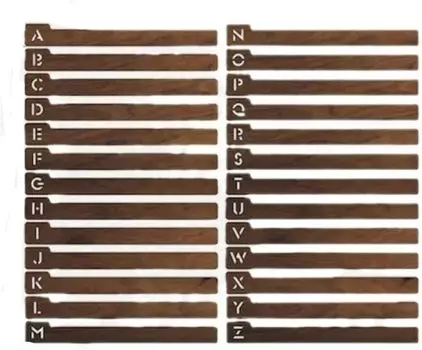 27 штук Деревянные разделители для виниловых пластинок Подарок для меломанов Деревянные разделители для пластинок Алфавитные