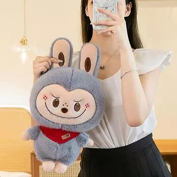 27 см милая плюшевая игрушка Лабубу подвеска кукла мягкая кавайная мягкая игрушка рюкзак аксессуары настольные украшения украшения подарок на день рождения розовый