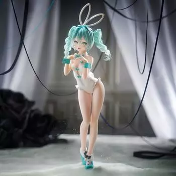 27 см высота Hatsune Miku Белый Чулок Кролик Девочка Фигурка, Аниме Украшение, Подарок, Приз Simple Packing