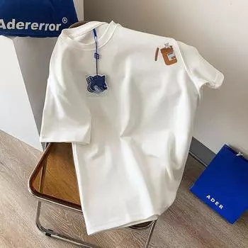 27 стилей, хлопковая футболка с короткими рукавами для студентов мужского и женского пола, корейская версия, свободная модная летняя пара M