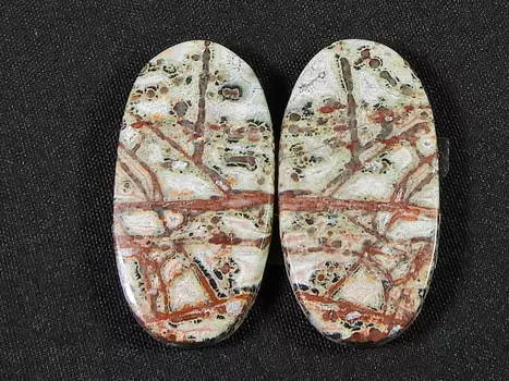 27Cts. Натуральная леопардовая кожа яшма парные драгоценные камни ручной работы 14X28X03MM SK-804