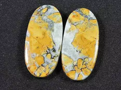 27Cts. Натуральная яшма Малигано (12 мм X 27 мм каждый) Пара овальных кабошонов SK-2793