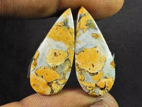 27Cts. Натуральная яшма Малигано (13мм х 30мм каждый) Пара кабошонов в форме груши SK-2798