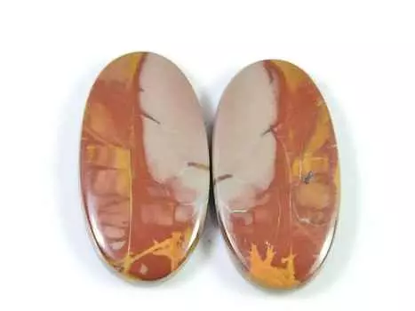 27Cts. Natural Noreena Jasper (14mm X 27mm each) Oval Cabochon Match Pair SK-2715