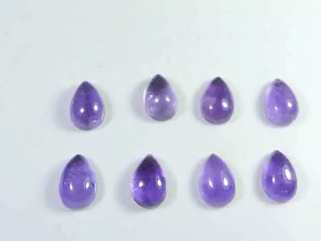 27Cts. Натуральный аметист грушевидный кристалл кабошон драгоценный камень 08 шт. лот 08X12MM RQ-1784