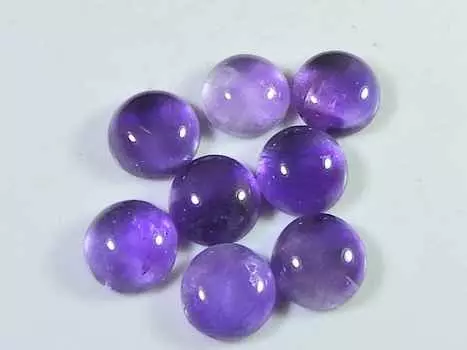 27Cts. Натуральный аметист круглый кристалл кабошон драгоценный камень 8 шт. лот 09X09MM RQ-1780
