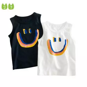 27детский летний детский жилет, детская одежда, нижняя рубашка без рукавов 90cm белый