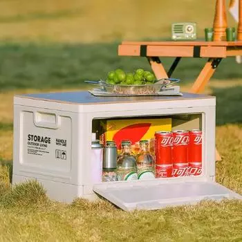 27л Ящик для хранения для кемпинга Большая вместимость Складная конструкция Удобный доступ Легкий Простой армия зеленый