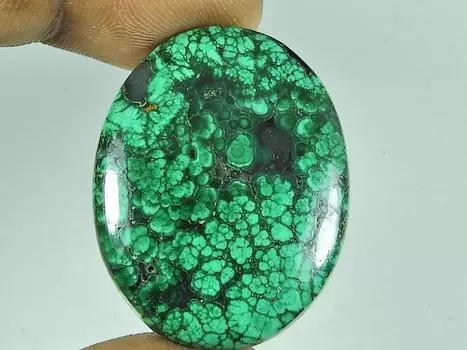 27X35X05MM Natural Malachite Oval Shape Cabochon Loose Gemstone 60Cts. SK-4608
