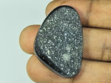 27X40X10MM окрашенный черный оникс друзовый агат кабошон россыпью драгоценный камень 73 карата. СК-4663