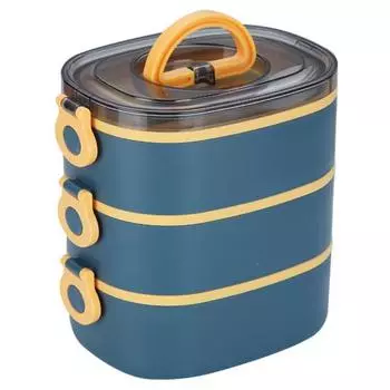 2800 мл ланч-бокс, трехслойный, большой емкости, портативная ручка, пищевой контейнер для школьников, контейнер для еды Bento, кухонные принадлежности зелёный