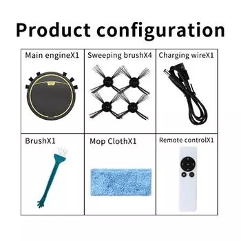 2800 Па для интеллектуального робота-пылесоса, пылесоса для влажной и сухой уборки, швабры с водой для резервуара, пульт дистанционного управления, синхронизация B белый