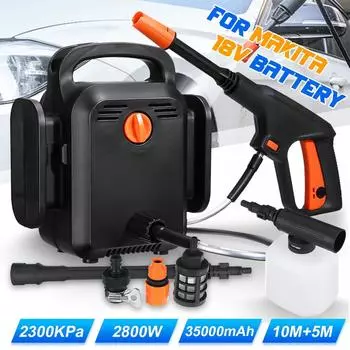 2800 Вт Мойка высокого давления Очиститель для автомойки Распылитель Водяной насос Генератор пены Душ для автомобиля 1*5Battery