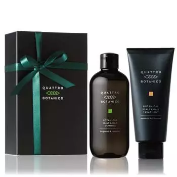280 мл 180 г Quattro Botanico Подарочная упаковка Шампунь для волос и кожи головы с ароматом бергамота и розмарина