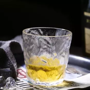 280 мл/330 мл Стеклянная бутылка для питья Простой стакан для воды из ледникового стекла Стакан для виски со льдом Бокал для вина Кофейная чашка Чашка с узором коры дерева Пивная кружка 1pcs