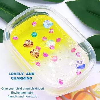 280 мл DIY градиент цвета пенится с аксессуарами в виде ракушки слизь детская игрушка жёлтый