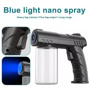 280 мл Nano Blue Light Sprayer Barber Wireless Afterbrid Steam USB Electric Spray Desinfection Gun For Garden Atomizer Tools чёрный