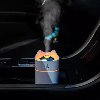 280 мл очаровательный кот ультразвуковой увлажнитель воздуха для автомобиля очиститель воздуха освежитель USB аромадиффузор туман цветная лампа увлажнитель белый