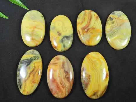 281Cts. Австралийский агат Crazy Lace Agate Oval Cabochon Jewel Stone 7 шт. Лот 36-39 мм RQ-2962