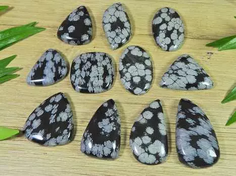 281Cts. Натуральный снежинка обсидиан груша кабошон драгоценный камень россыпью 11 шт лот RQ-2905