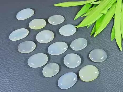 283Cts. Натуральный молочный оникс овальный кабошон россыпью драгоценный камень 15 шт. лот 19-25 мм RQ-2622