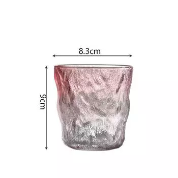 285ml/380ml Modern Iceberg Shaped Glass Cup Gradient Pink Cocktail Glass Art Design Juice Beverage Mugs Suitable for Gift Giving 1pcs