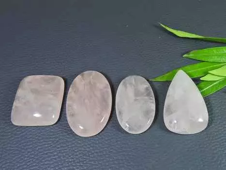 286 карат AAA розовый кварц микс кристалл кабошон драгоценный камень россыпью 4 шт лот 31-41 мм RQ-2874