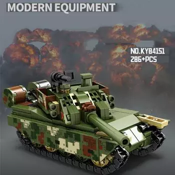 286 шт., военный армейский VT-4, танк, строительные кирпичные блоки, собранный набор, рождественские подарки на день рождения для мальчиков и детей No Box