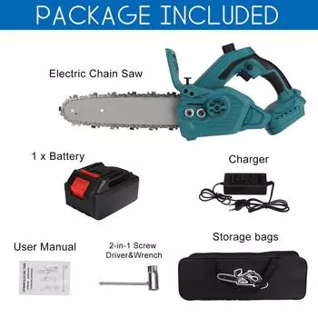 288VF 300 Вт 10-дюймовая электрическая цепная пила, беспроводная одноручная бензопила, перезаряжаемый резак по дереву, деревообрабатывающий инструмент 1*Battery
